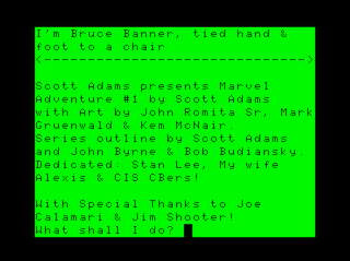 Questprobe #1: Hulk game screen #2 (lowercase version