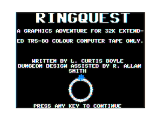 Ringquest Intro screen