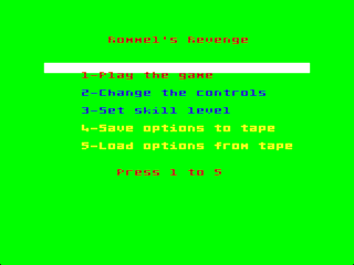 Rommel's Revenge Options screen