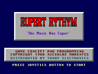 Rupert Rythym intro screen
