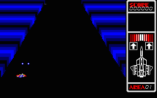 Silpheed game screen #2 - in a trench - Coco 3 version