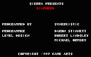 Silpheed intro screen #2 - Coco 3 version