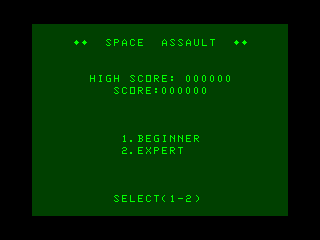 Space Assault intro screen