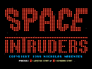 Space Intruders intro screen