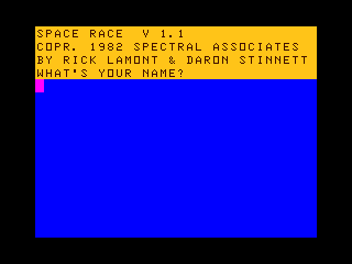 Space Race intro screen