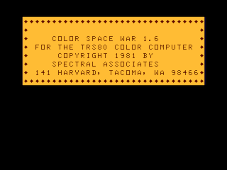 Space War (Spectral Associates) intro screen #1