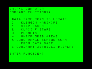 Star Trek III Ships Computer menu