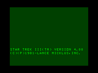 Star Trek III intro screen