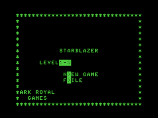 Starblazer intro screen #1