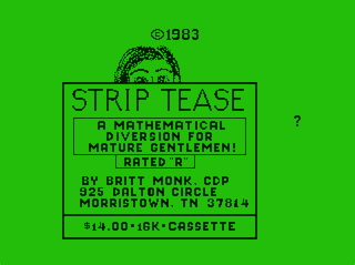 Strip Tease intro screen