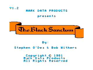 The Black Sanctum (graphic version) intro screen