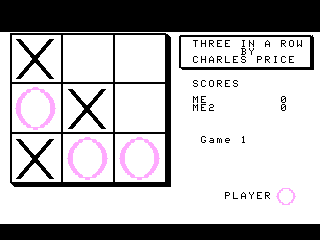Three In a Row game screen