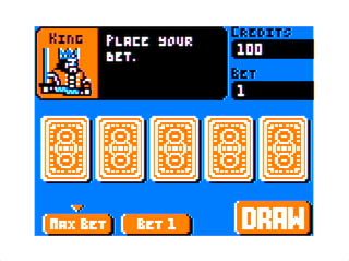 Video Poker (Coco 1/2 version) game screen #1