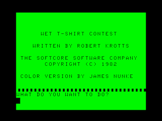 Wet T-Shirt Contest intro screen
