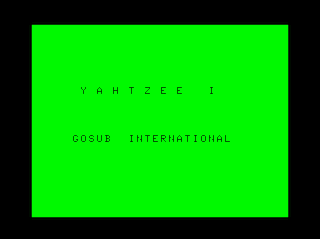 Yahtzee I intro screen #1